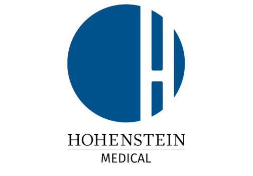HOHENSTEIN MEDICAL, logotipo de punto azul con H blanca