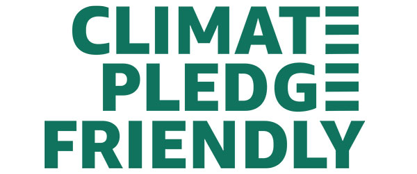 Insignia de Climate Pledge Friendly para Amazon Logotipo e ícono del programa Climate Pledge Friendly en Amazon en verde con fondo blanco